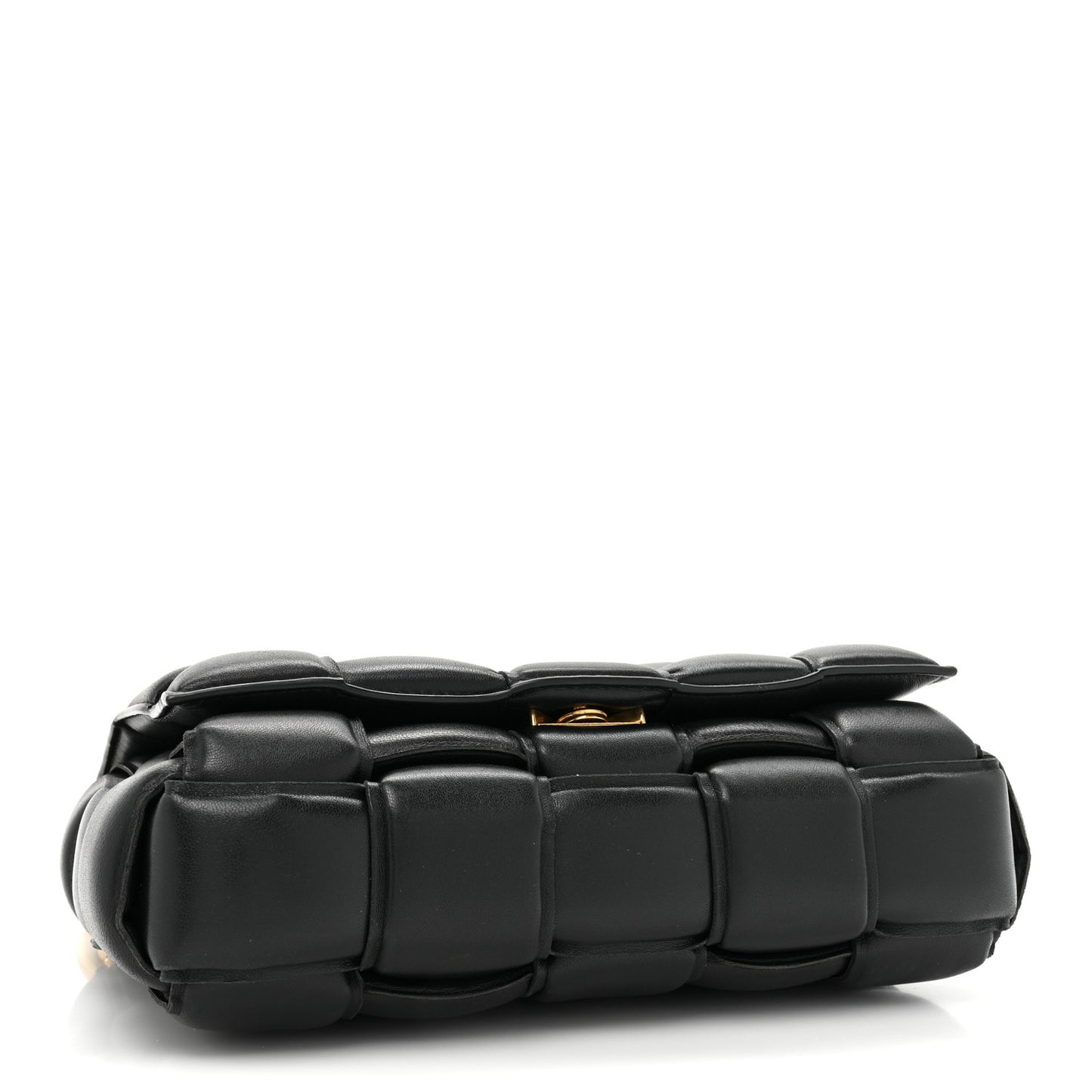 Lambskin Maxi Intreccio Padded Chain Cassette Crossbody Bag Black