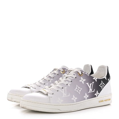 Louis Vuitton Calfskin Monogram Frontrow Sneakers 38.5 White Black 3 of 9