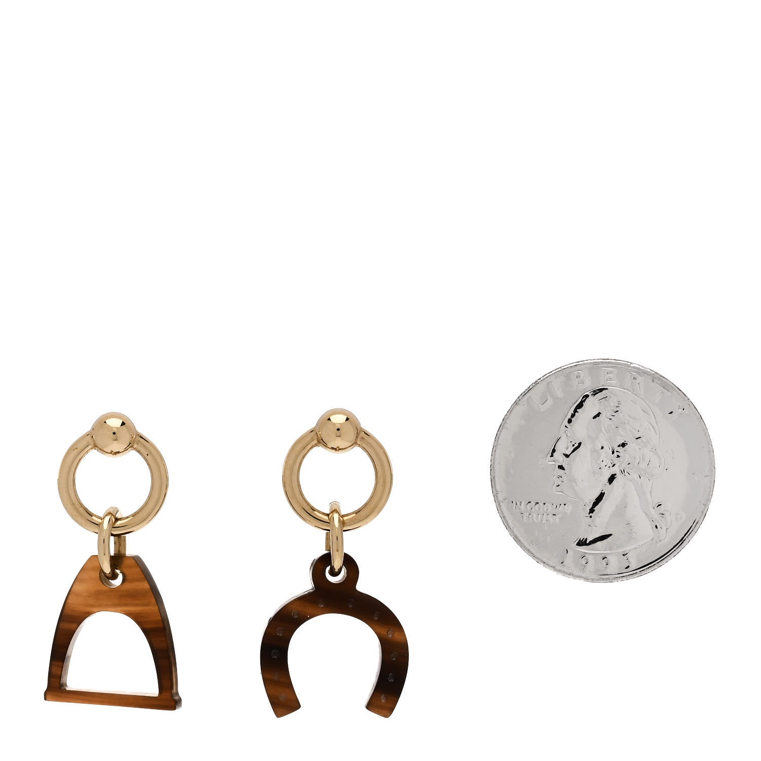 Hermes Permabrass Buffalo Horn Amulettes Equestre Earrings Black 2 of 4
