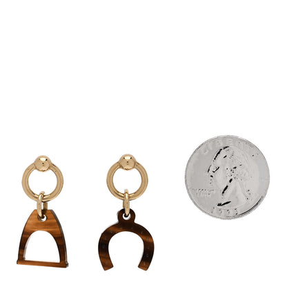 Hermes Permabrass Buffalo Horn Amulettes Equestre Earrings Black 2 of 4