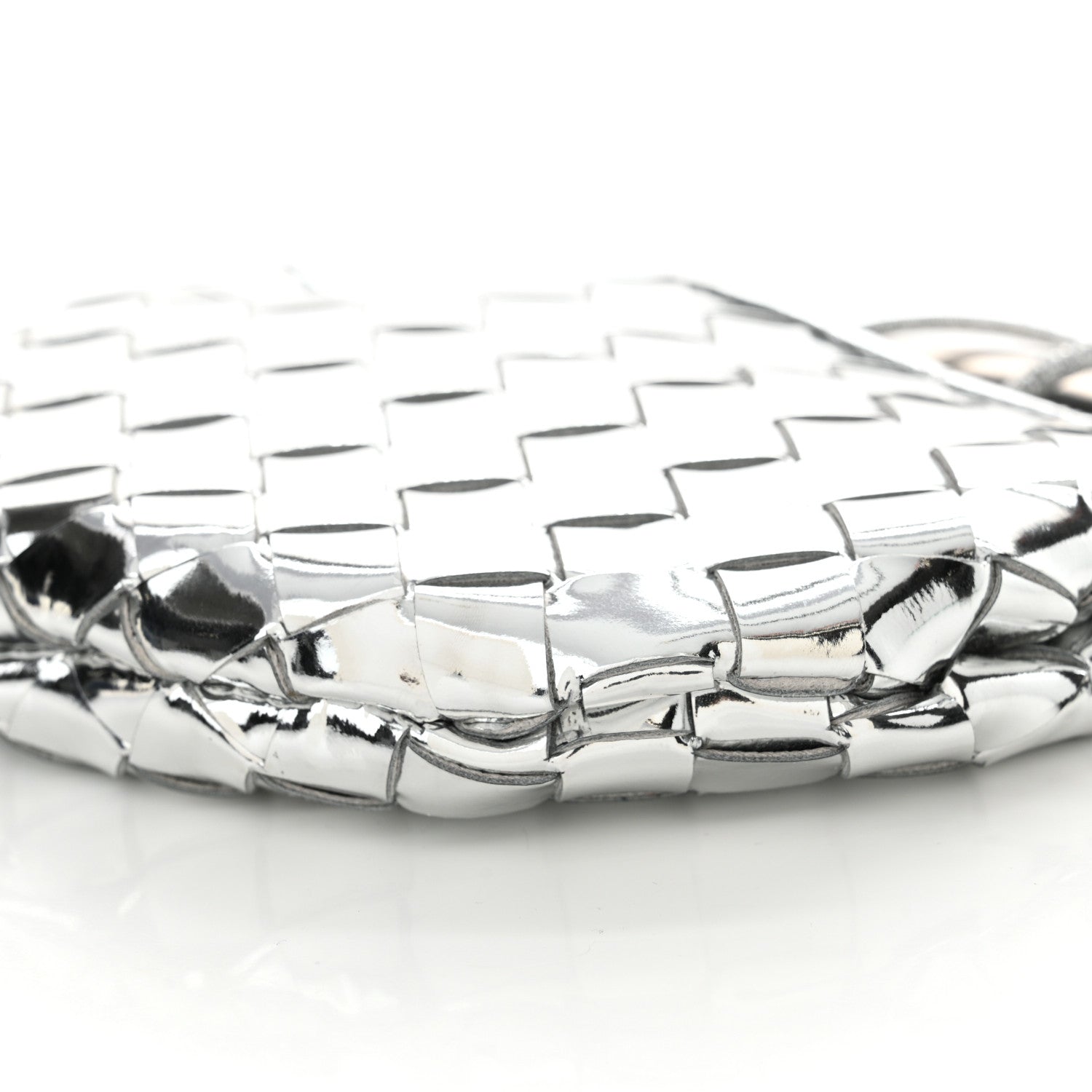 Bottega Veneta Mirror Laminated Nappa Intrecciato Mini Sardine Bag Silver 9 of 10