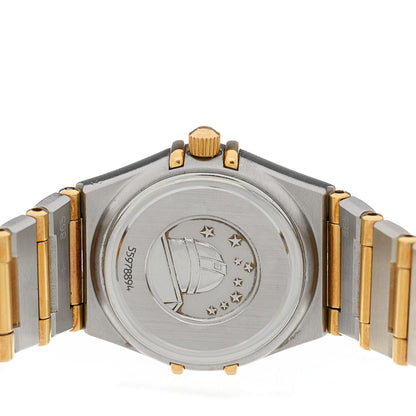 Omega Stainless Steel 18K Yellow Gold Diamond 22mm Constellation Quartz Watch Champagne 4 of 4