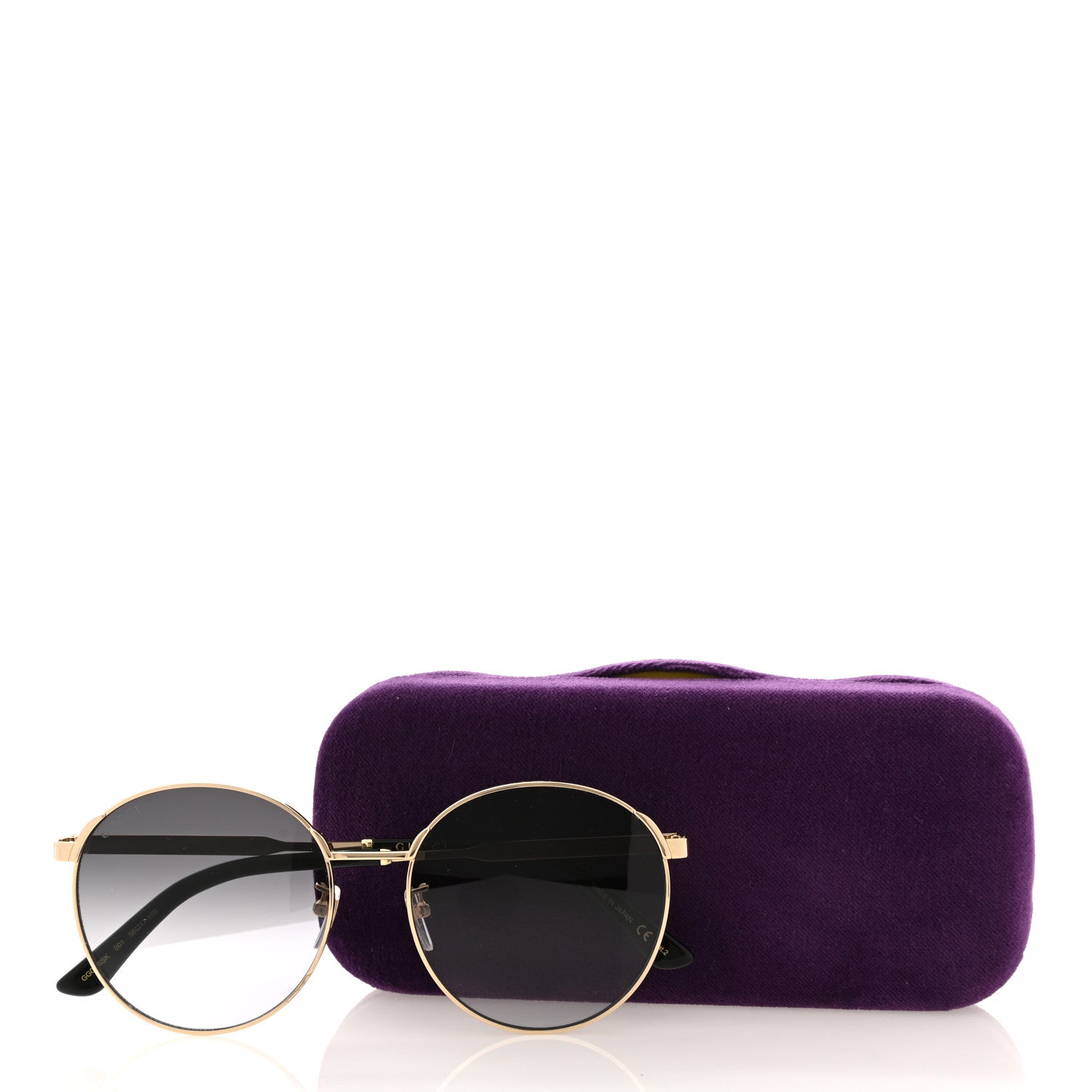 Gucci Web Round Sunglasses GG0206SK Gold 7 of 7