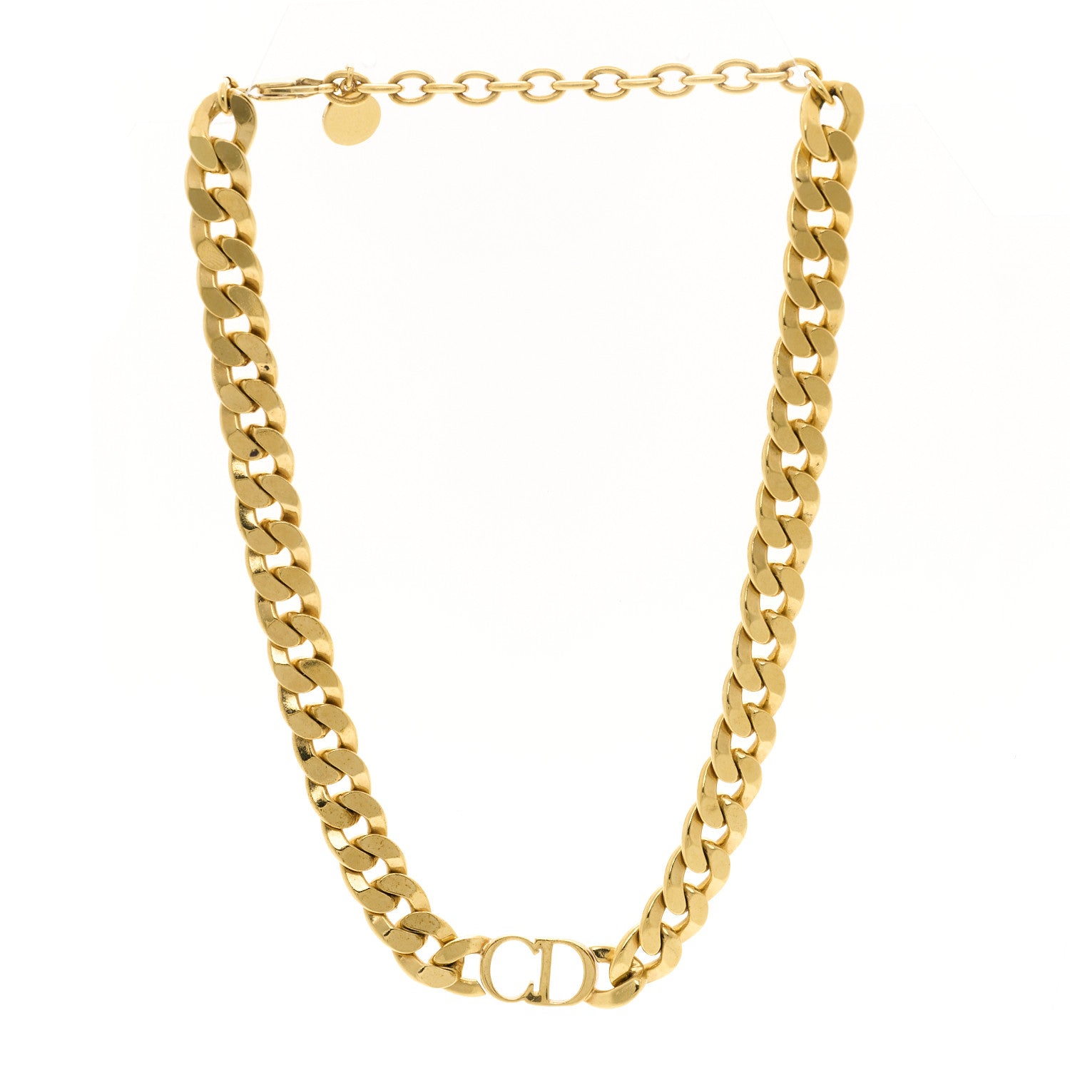 Christian Dior Metal Danseuse Etoile Chain Choker Necklace Gold 2 of 4