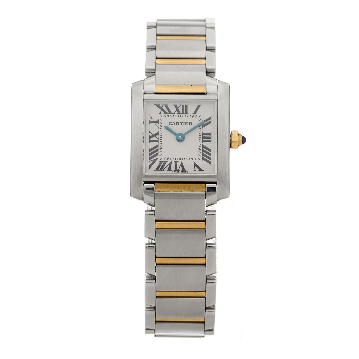 Stainless Steel 18K Yellow Gold 20mm Tank Francaise Quartz Watch