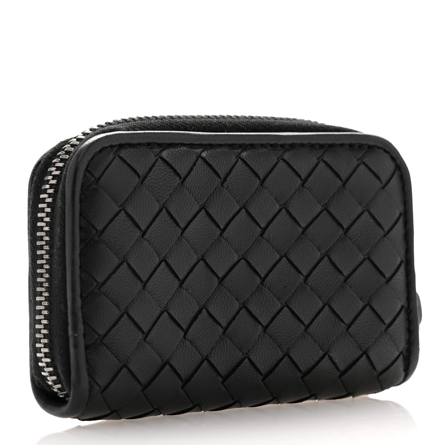 Bottega Veneta Nappa Intrecciato Zip Around Coin Purse Black 3 of 7