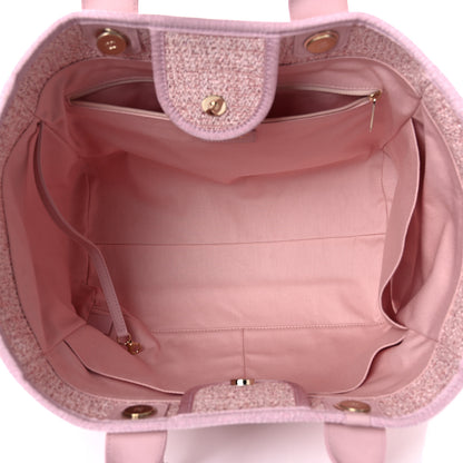 Chanel Lurex Boucle Deauville Medium Tote Pink 7 of 10