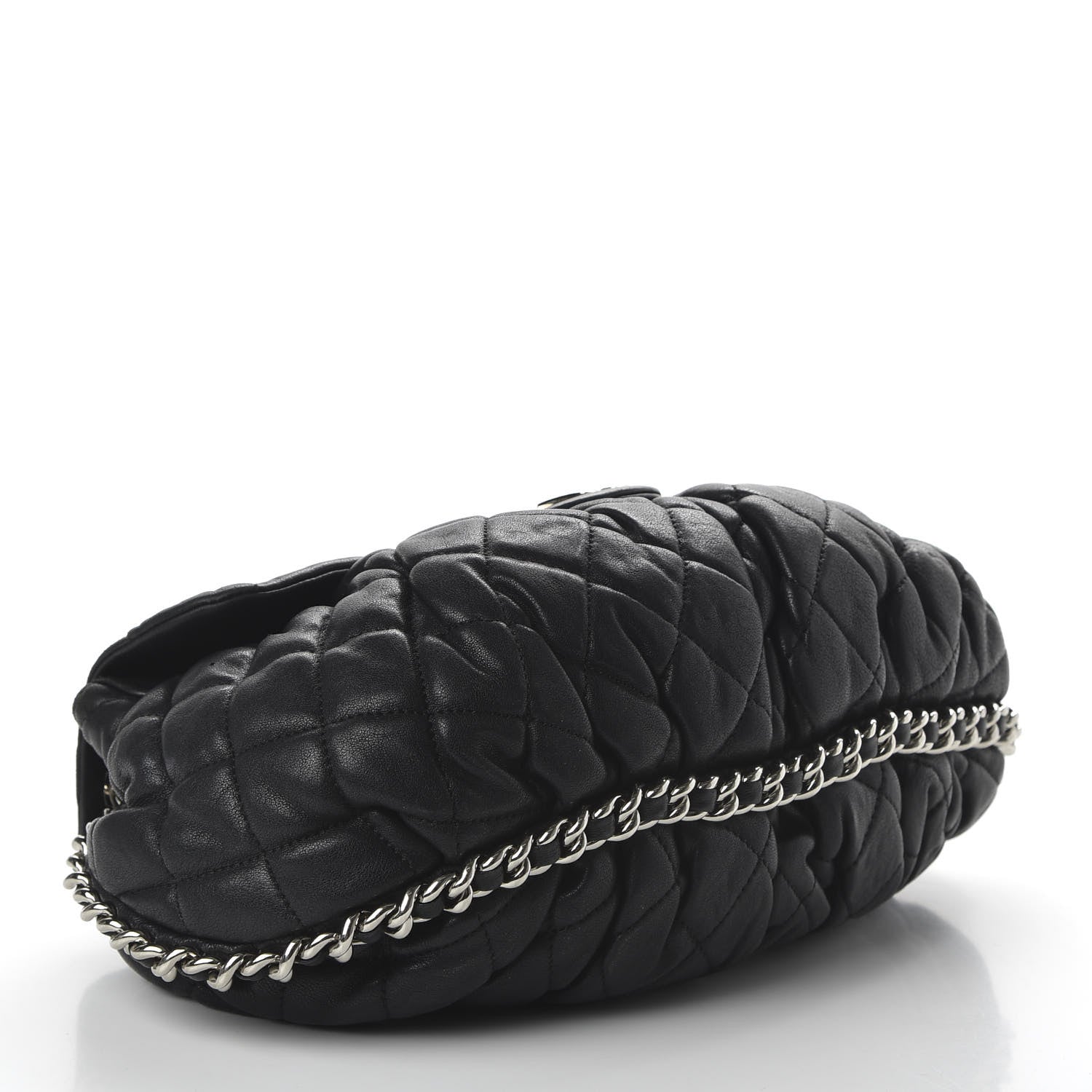 Chanel Washed Lambskin Quilted Medium Chain Around Messenger Black 4 of 10
