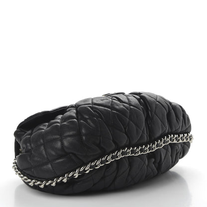 Chanel Washed Lambskin Quilted Medium Chain Around Messenger Black 4 of 10
