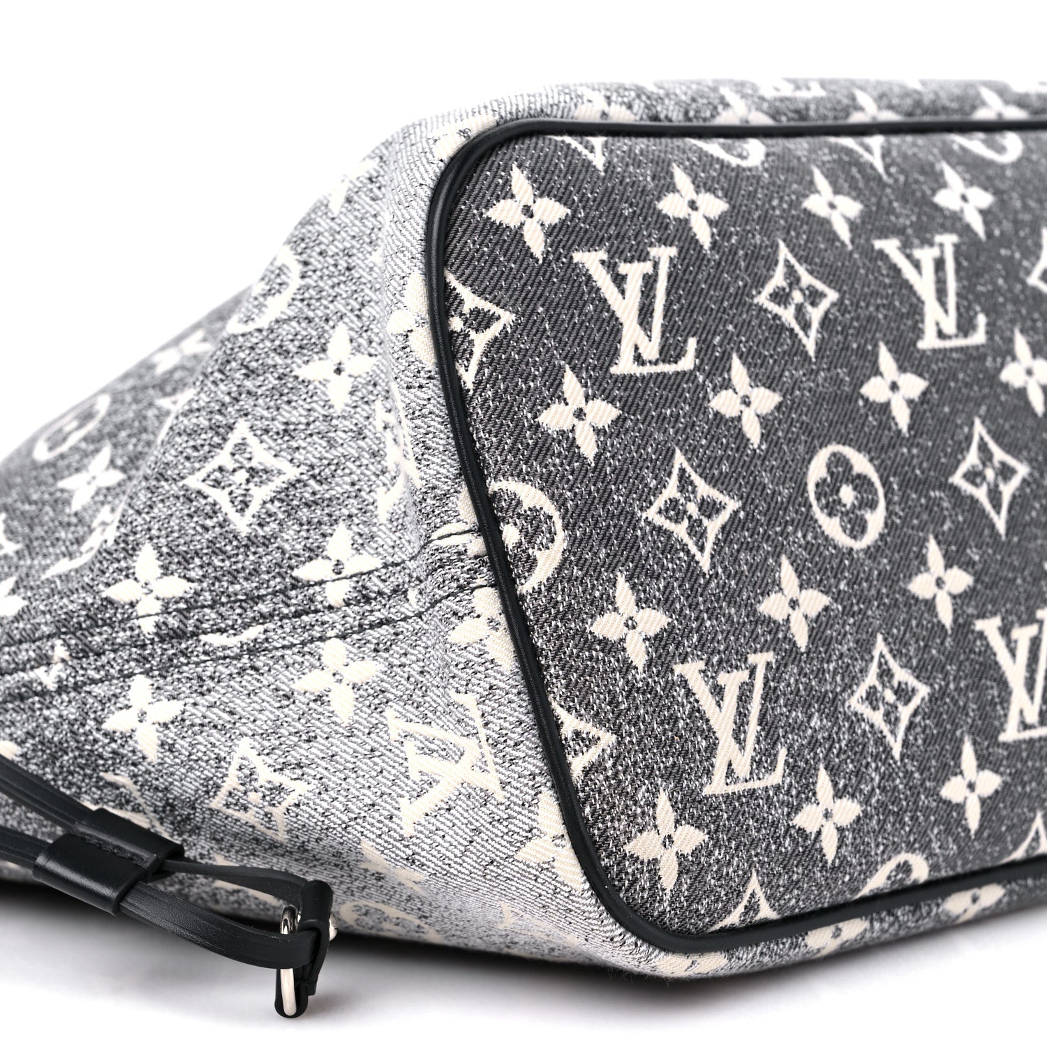 Louis Vuitton Denim Monogram Jacquard Neverfull MM Grey 8 of 9