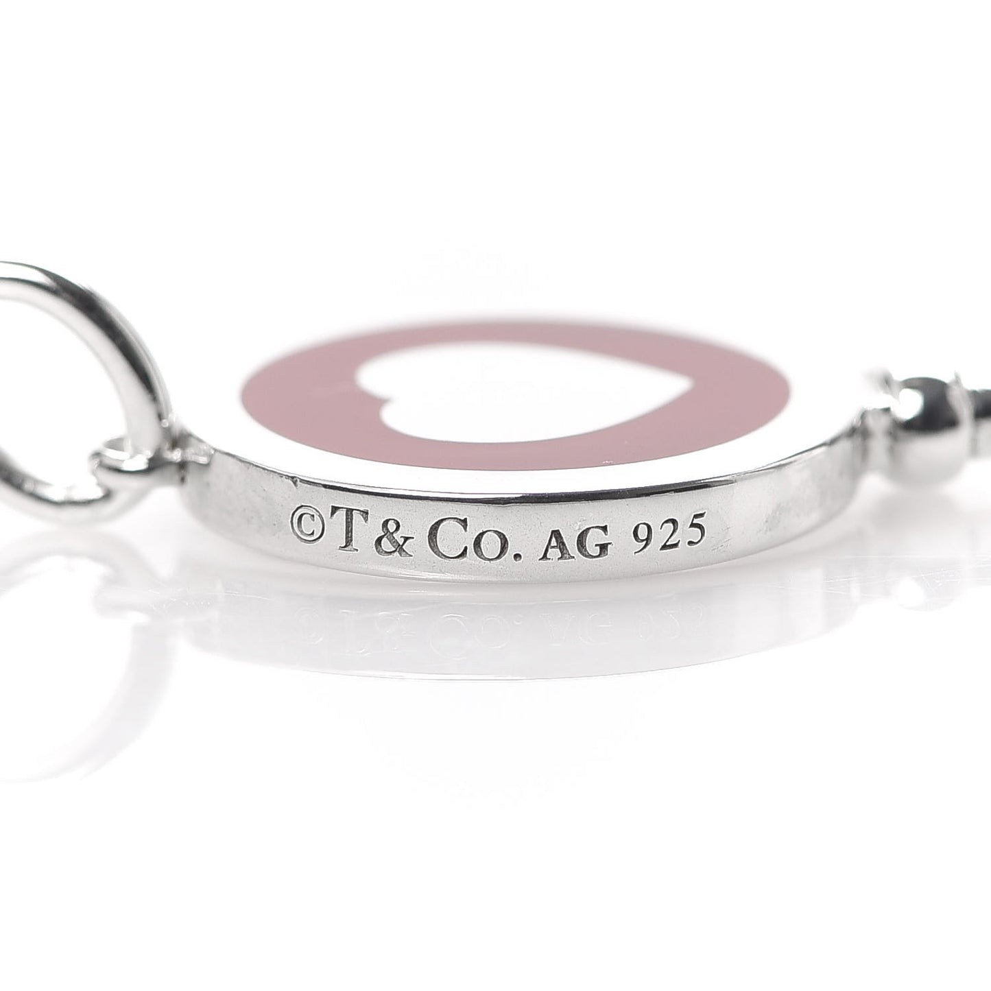 Sterling Silver Enamel Heart Key Pendant Red