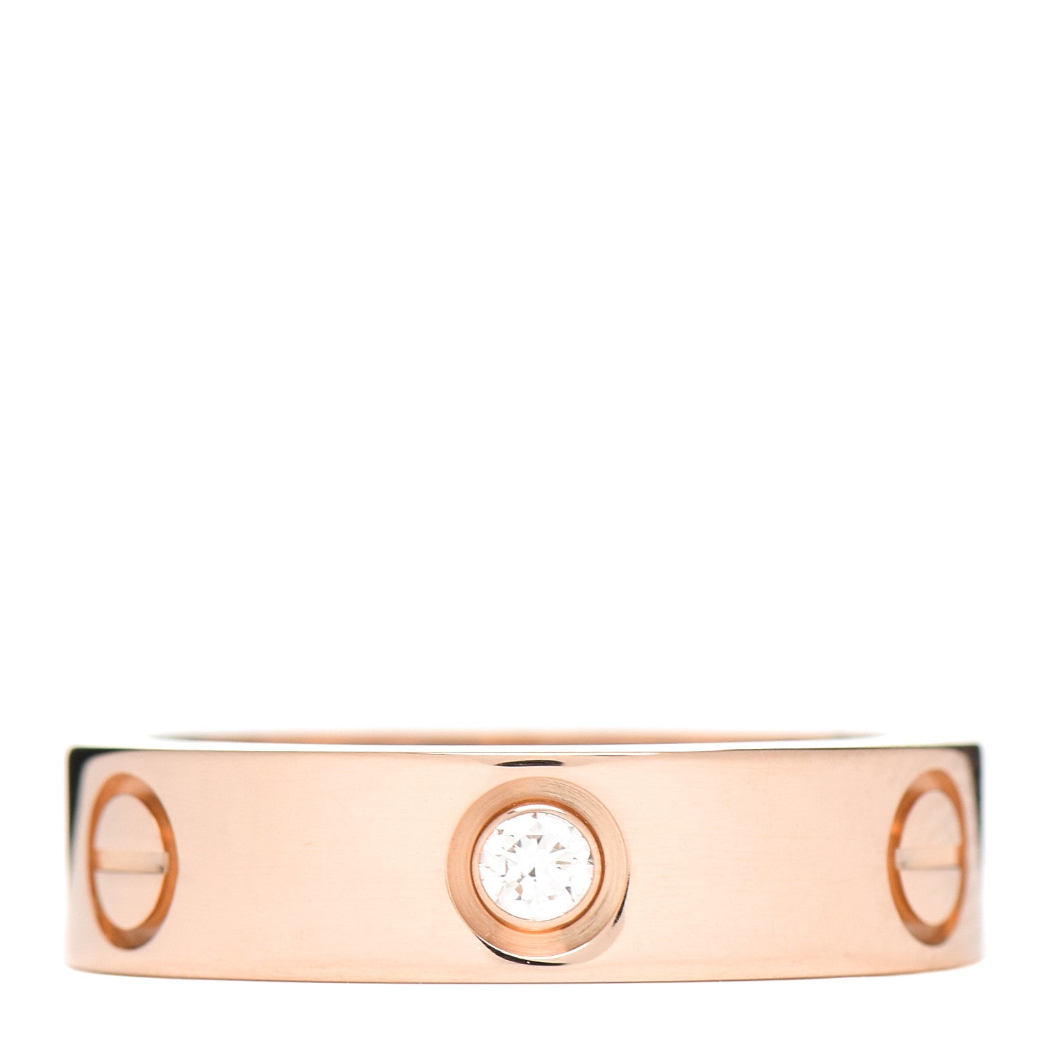 Cartier 18K Pink Gold 3 Diamond 5.5mm LOVE Ring 57 8 1 of 5