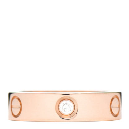 Cartier 18K Pink Gold 3 Diamond 5.5mm LOVE Ring 57 8 1 of 5