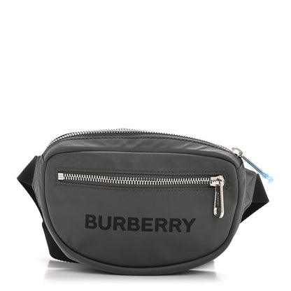 Burberry Econyl Logo Print Small Cannon Bum Bag Charcoal Grey 1 of 12