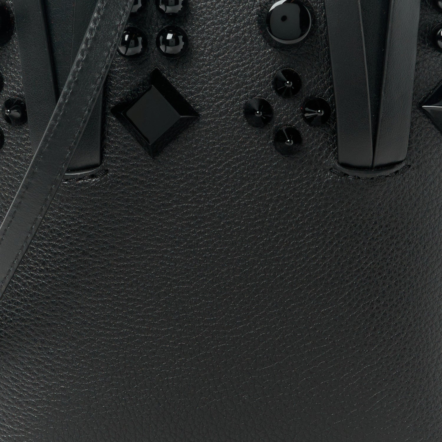 Christian Louboutin Calfskin Empire Spike Monochrome Studded Mini North South Cabata Tote Black 9 of 11