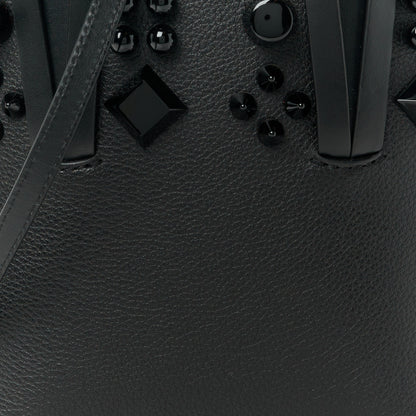 Christian Louboutin Calfskin Empire Spike Monochrome Studded Mini North South Cabata Tote Black 9 of 11
