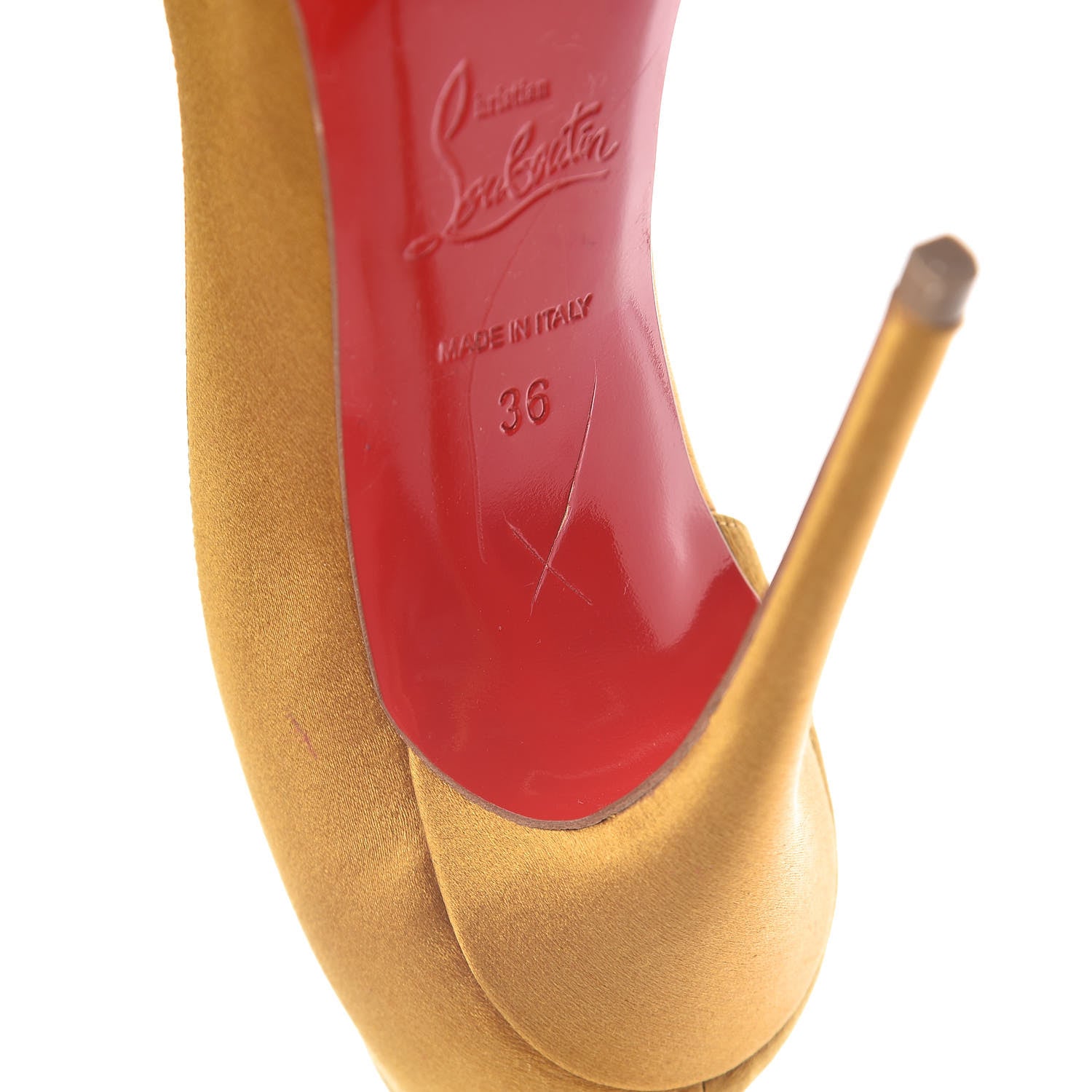 Christian Louboutin Satin Iriza 120 Pumps 36 Yellow 8 of 9