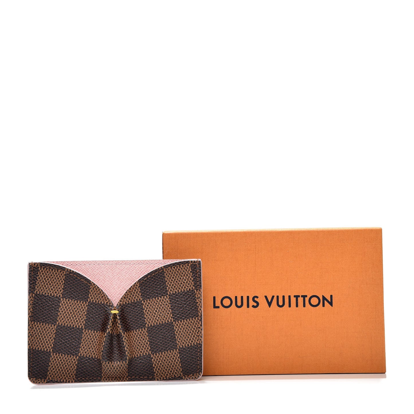 Damier Ebene Caissa Card Holder Rose Ballerine