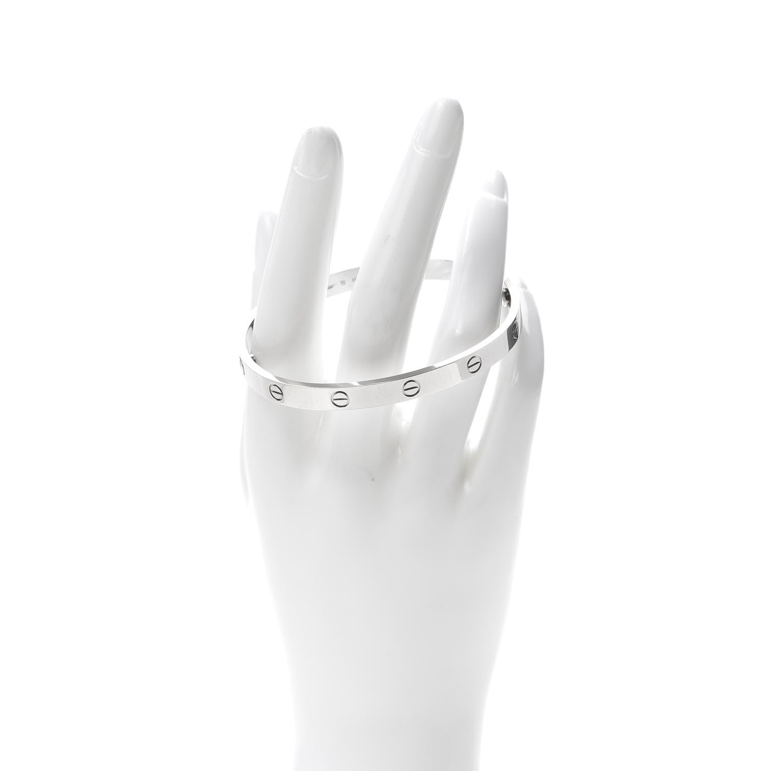Cartier 18K White Gold LOVE Bracelet 19 2 of 7