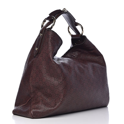 Gucci Guccissima Large Horsebit Chain Hobo Chocolate 3 of 19