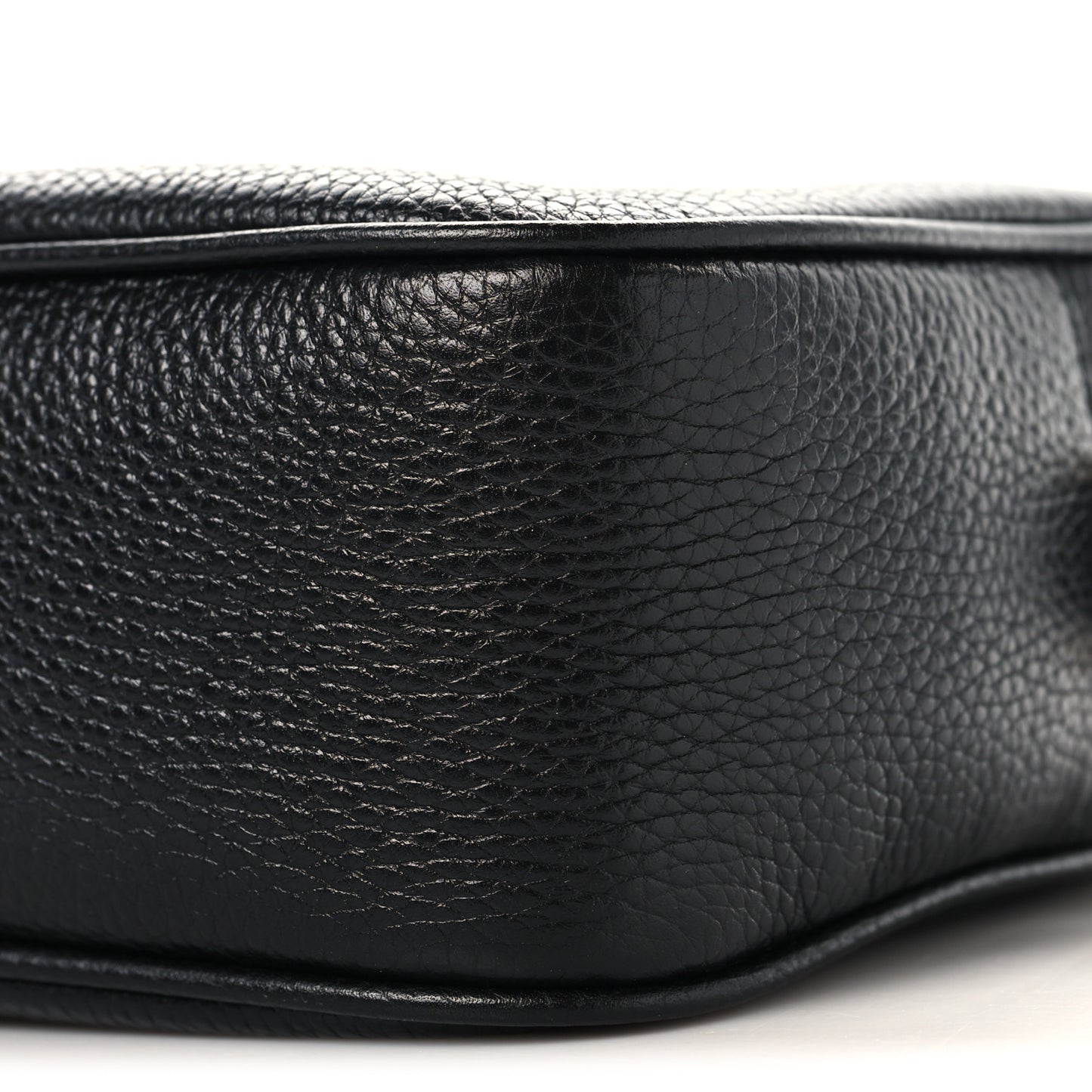 Pebbled Calfskin Small Soho Disco Bag Black