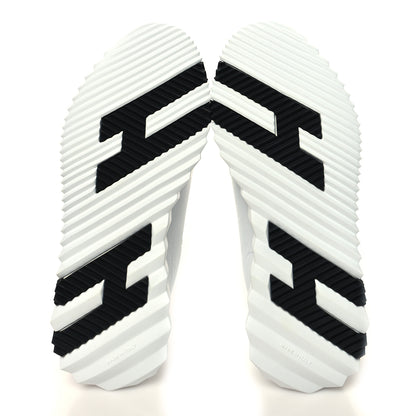 Hermes Goatskin Suede Goatskin Bouncing Sneakers 37 White Black 5 of 9