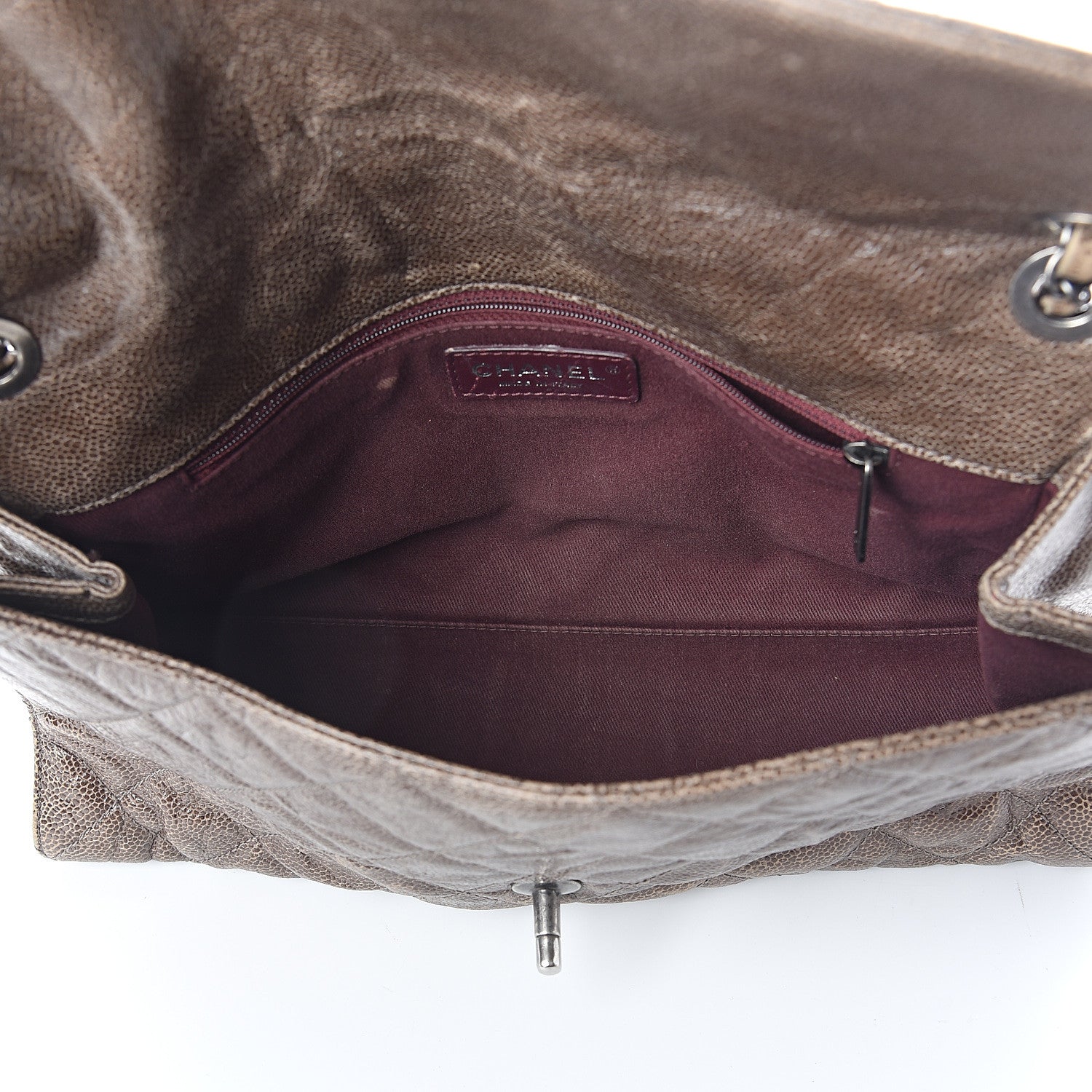 Chanel Crumpled Grained Calfskin Jumbo CC Crave Flap Beige 4 of 11