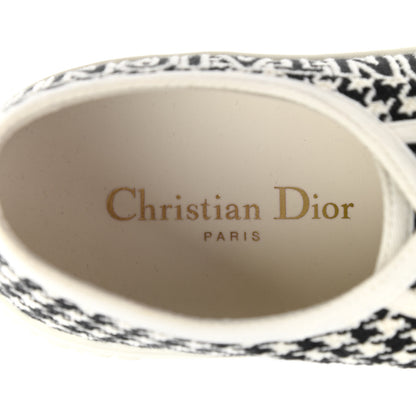 Christian Dior Canvas Houndstooth 30 Montaigne Embroidered Womens Walk'N'Dior Low Top Sneakers 40 Black White 7 of 8