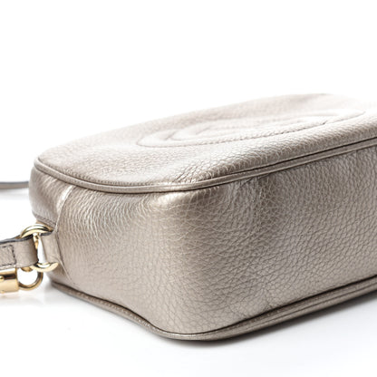 Gucci Metallic Pebbled Calfskin Small Soho Disco Bag Golden Beige 6 of 14