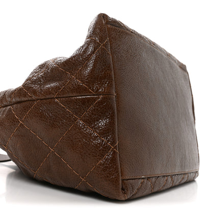 Chanel Glazed Calfskin On The Road Drawstring Tote Brown 7 of 8