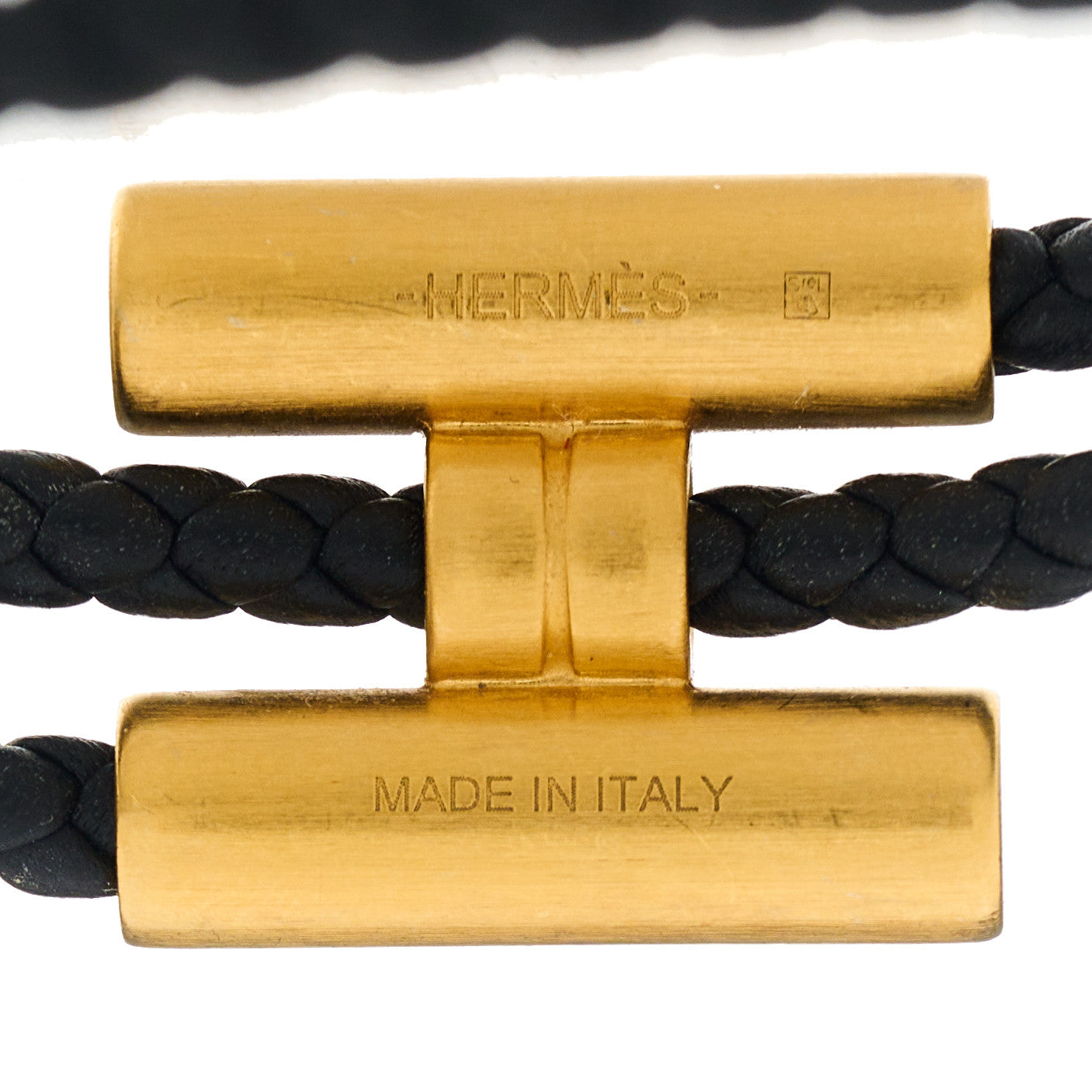 Hermes Swift Double Wrap Cord Tournis Tresse Bracelet Black 3 of 3