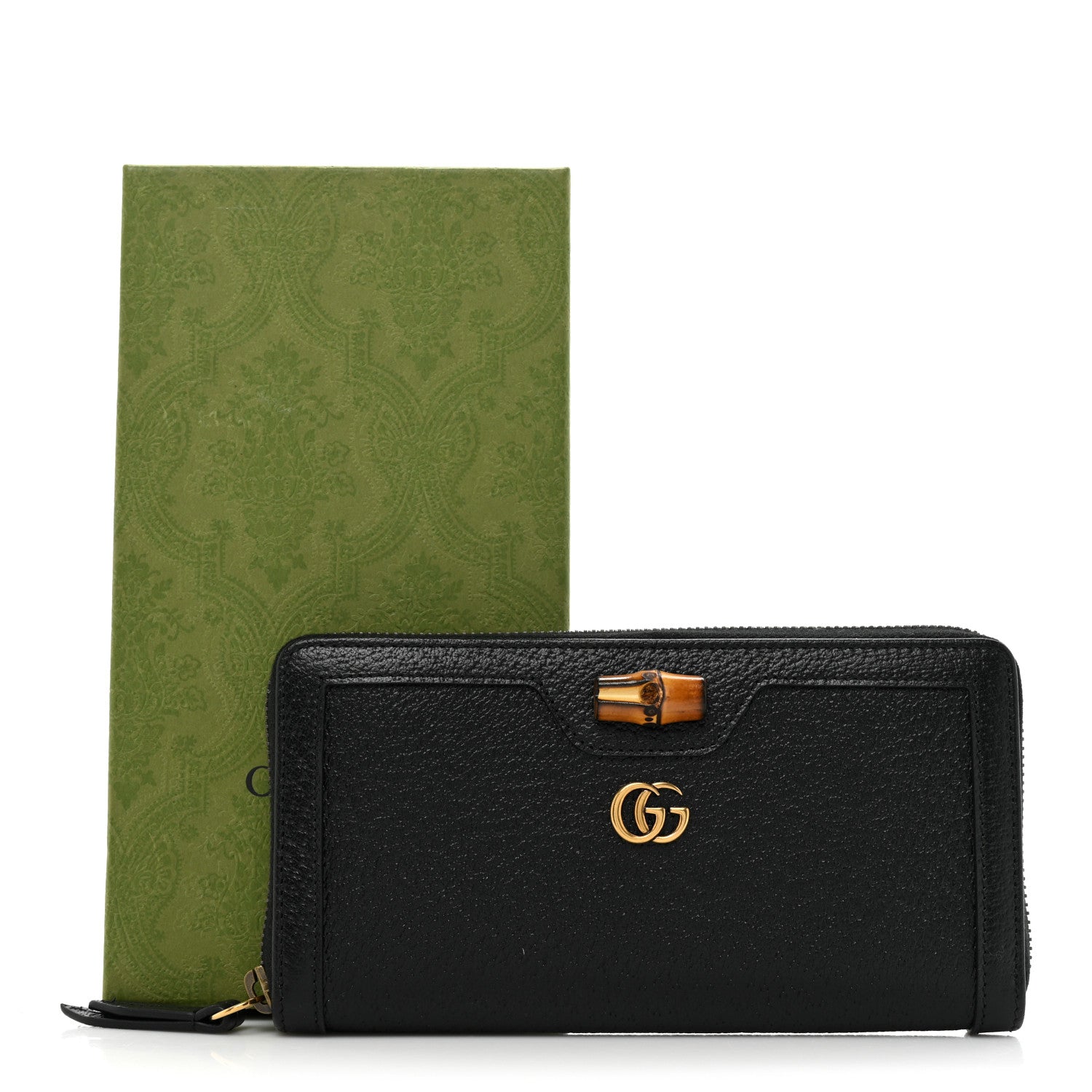 Gucci Wonka Grain Calfskin Diana Continental Wallet Black 13 of 13