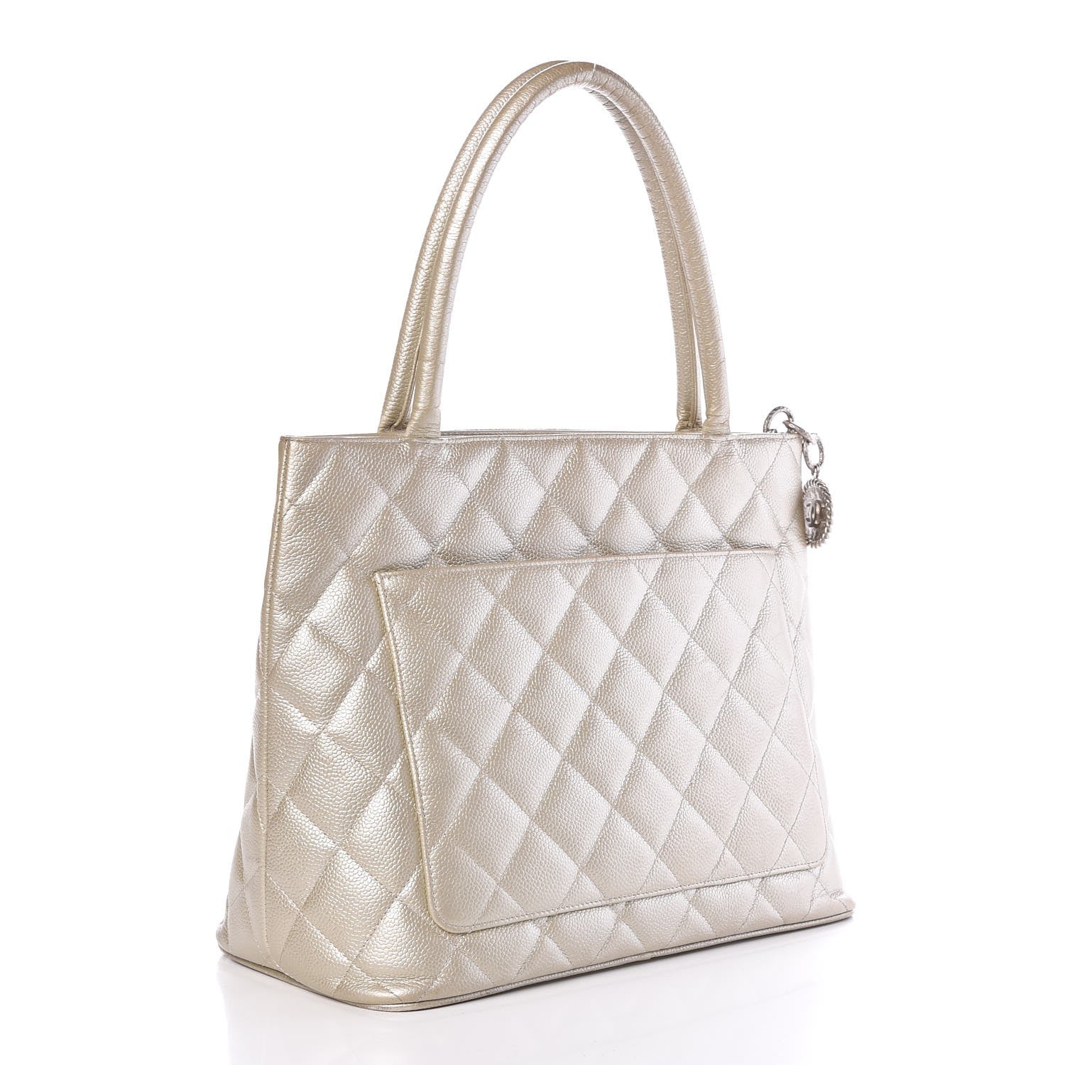 Chanel Caviar Quilted Medallion Tote Pearl 3 of 21
