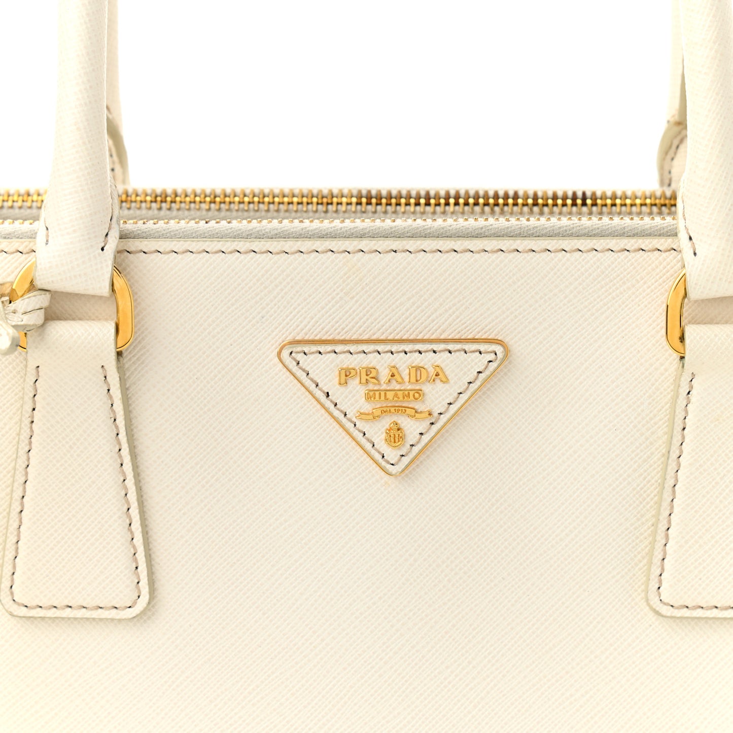 Saffiano Medium Galleria Double Zip Tote Talco