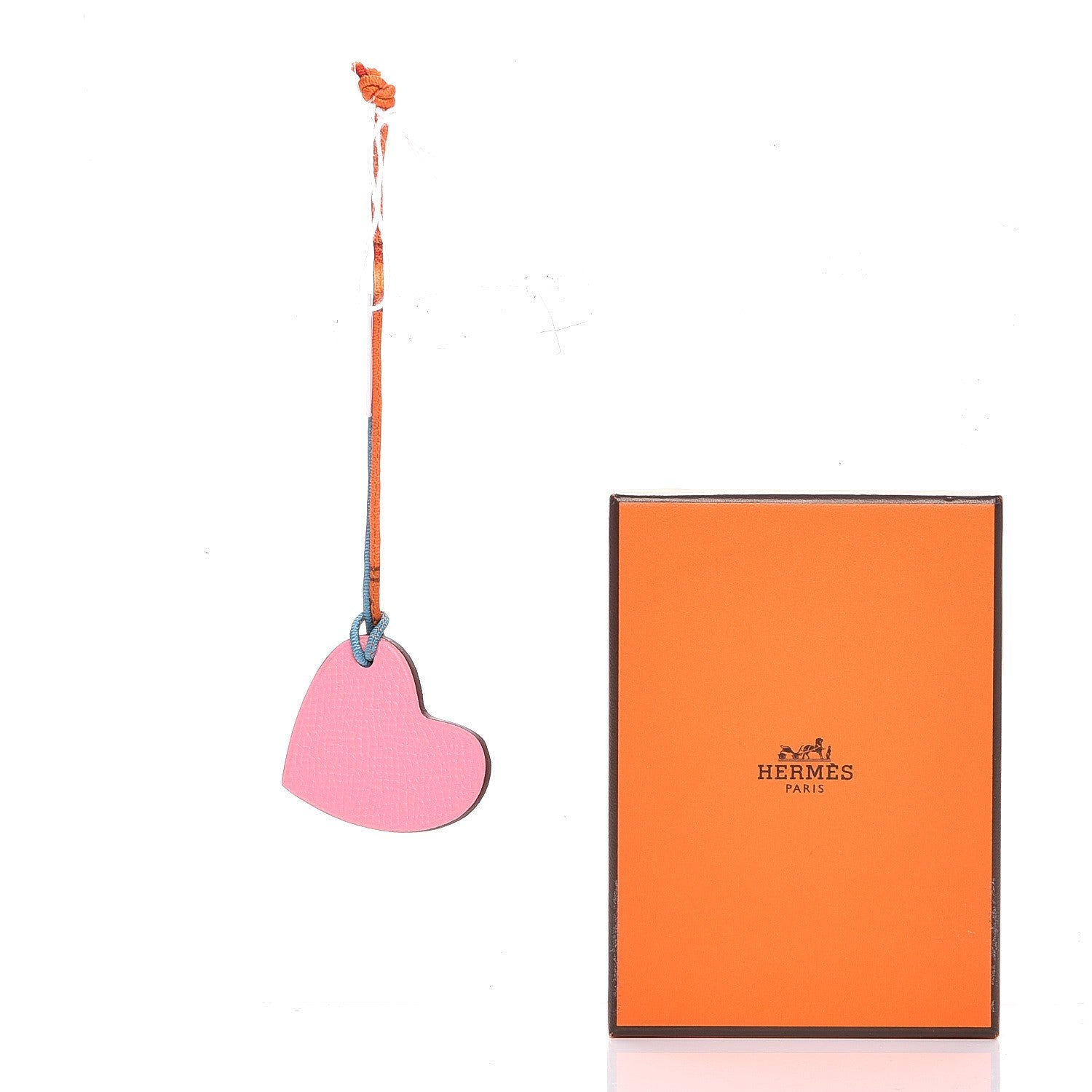 Hermes Togo Epsom Petit H Heart Bag Charm Soufre Pink 4 of 4