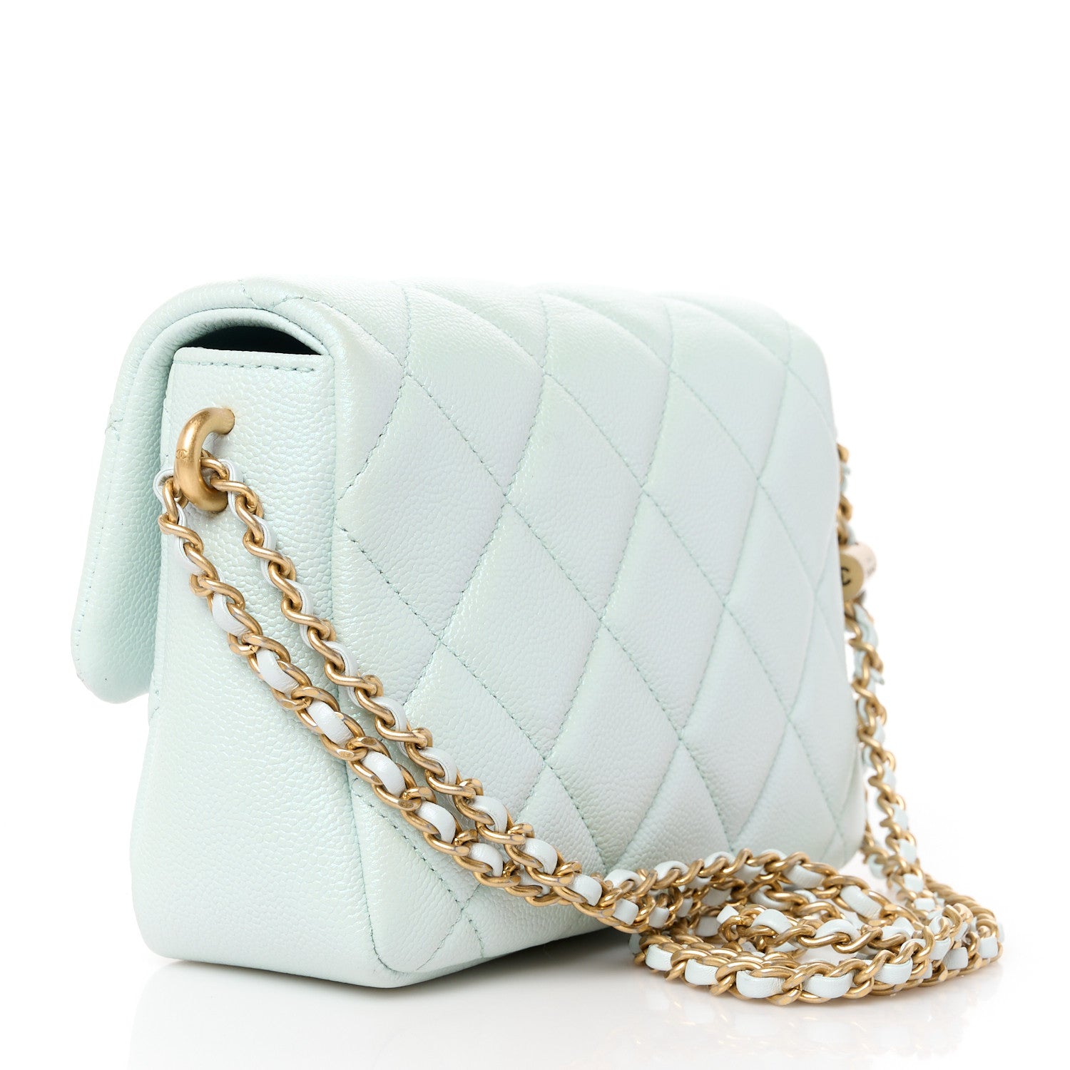 Chanel Iridescent Caviar Quilted Mini My Perfect Flap Light Green 3 of 11