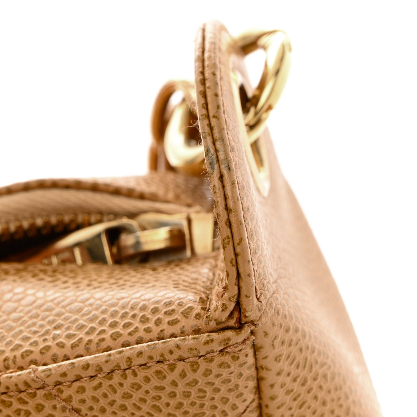 Caviar Quilted Timeless CC Shoulder Bag Beige