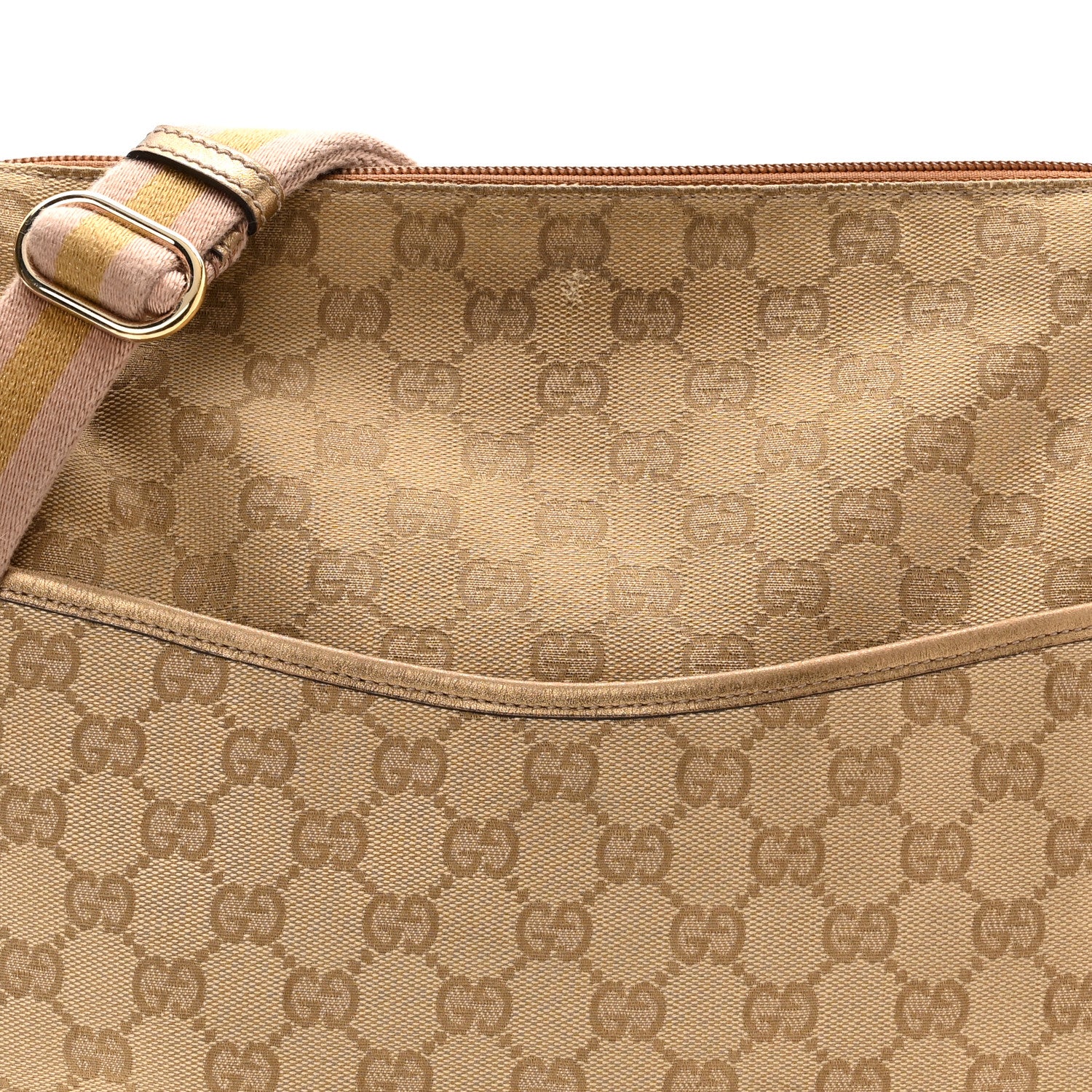 Gucci Monogram Calfskin Perforated Medium Flat Messenger Bag Pink 8 of 13