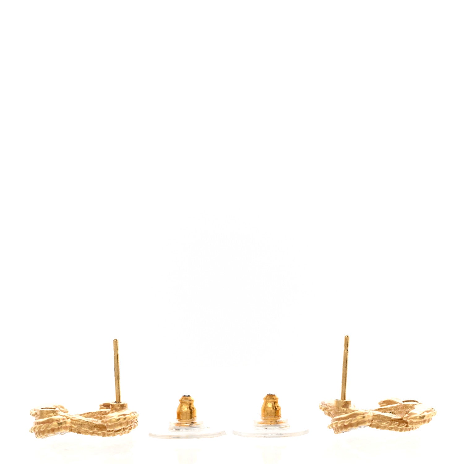 Chanel Crystal 90’s Icon CC Stud Earrings Gold 3 of 5