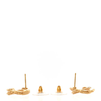 Chanel Crystal 90’s Icon CC Stud Earrings Gold 3 of 5