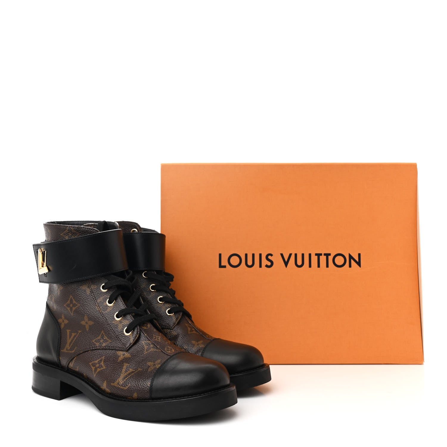 Louis Vuitton Calfskin Monogram Wonderland Flat Ranger Boots 39 Black 11 of 11