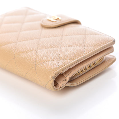 Chanel Caviar Quilted Zipped Pocket Wallet Beige 16 of 21