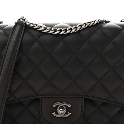 Chanel Metallic Goatskin Quilted Large Rock In Rome Flap Black 9 of 14