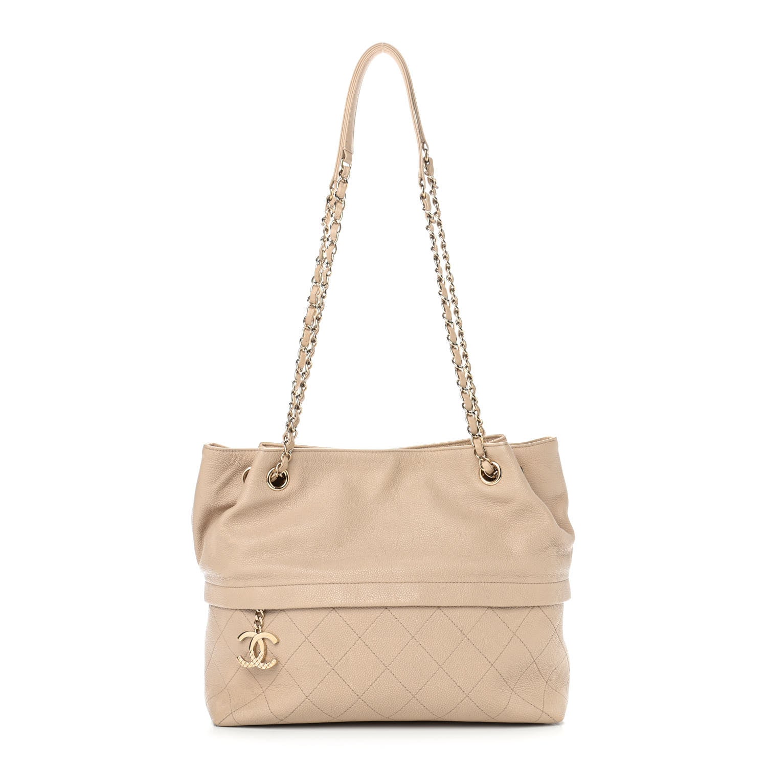 Chanel Caviar Stitched Shopping Tote Beige 1 of 14