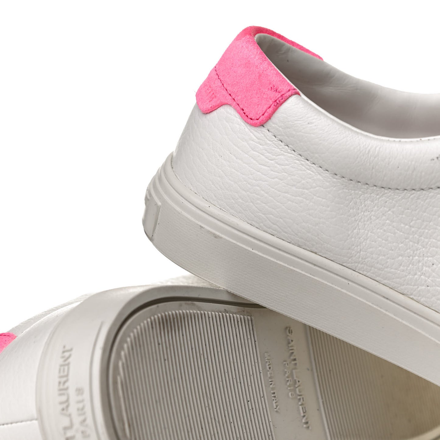 Grained Calfskin Andy Low Top Sneakers 35 White Pink