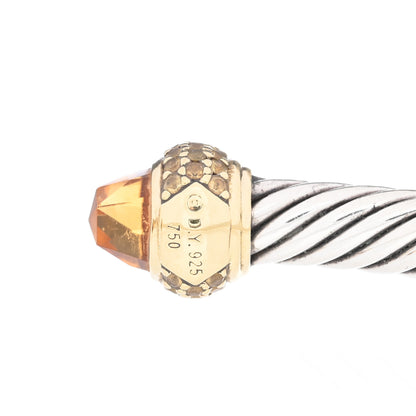 David Yurman Sterling Silver 18K Yellow Gold Citrine Yellow Sapphire 5mm Candy Cable Bracelet 4 of 4