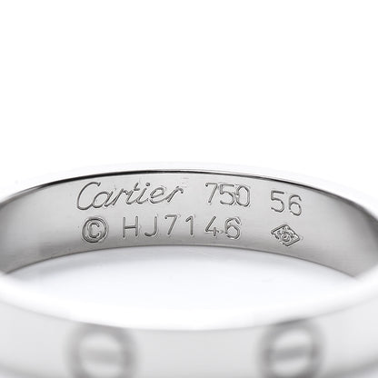 Cartier 18K White Gold 3.5mm LOVE Wedding Band Ring 56 7.5 4 of 4
