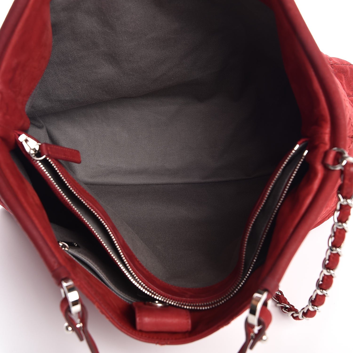 Chanel Iridescent Calfskin Quilted Large Sea Hit Tote Red 6 of 14