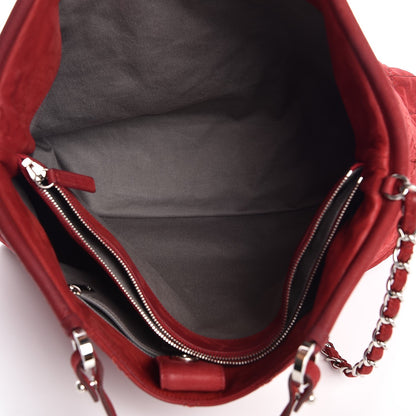 Chanel Iridescent Calfskin Quilted Large Sea Hit Tote Red 6 of 14