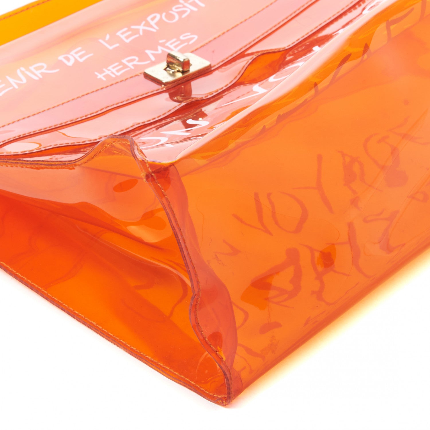 Hermes Vinyl Souvenir De L'Exposition Kelly Orange 6 of 7